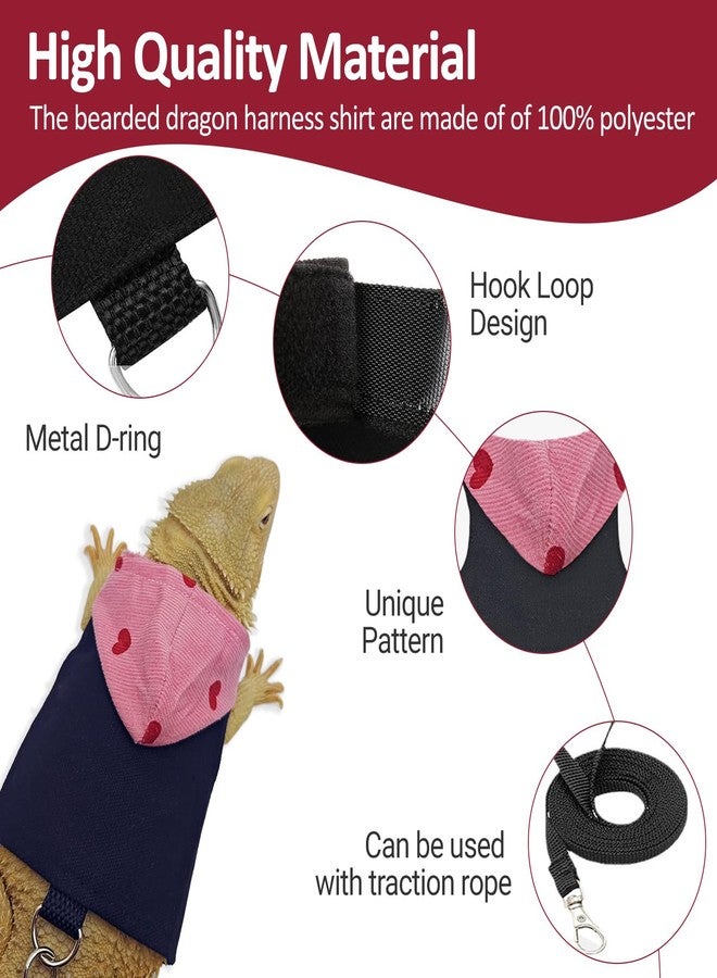 hokable Bearded Dragon Lizard Hoodie Leash Suit Reptile pet Outdoor Chest Harness Chameleon Squirrel Leash Hooded Clothes Suitable for Bearded Dragon Lizard Reptiles（Red hat） - Image 3